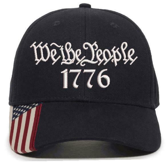 We The People 1776 Embroidered Hat 2nd Amendment USA300 Outdoor Cap w/Flag Brim