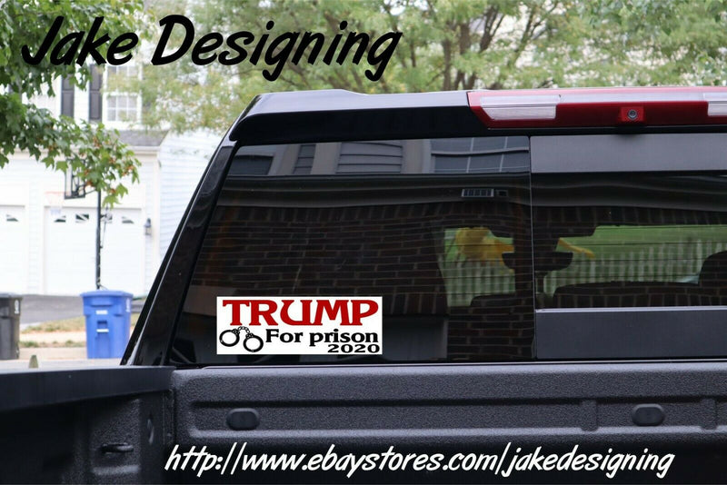 TRUMP FOR PRISON Bumper Sticker 8.7" X 3" Sticker Exterior Bumper/Window Decal