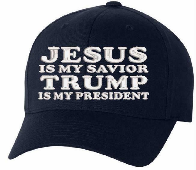 Jesus is my savior Trump is my President Flex Fit Embroidered Hat