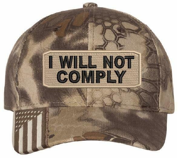 I WILL NOT COMPLY HAT - 2nd amendment embroidered adjustable ball hat ball cap - Powercall Sirens LLC