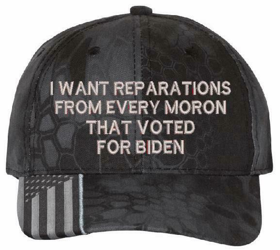 I want reparations from every moron hat USA300 Adjustable Embroidered Hat