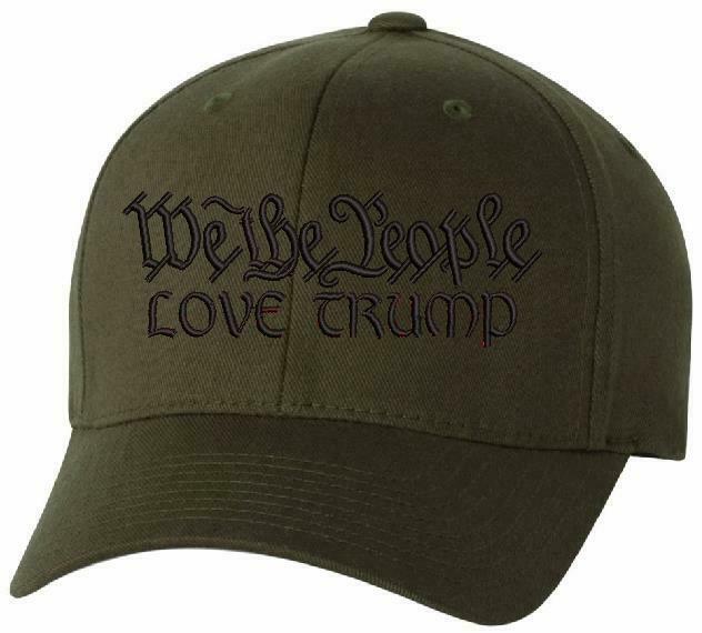 We The People "LOVE TRUMP" Flex Fit 6277 Embroidered Low Profile Ball Cap