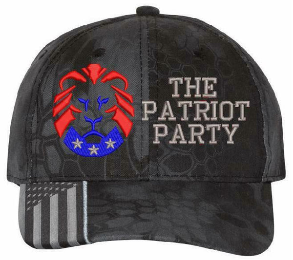 The Patriot Party LION Hat - Embroidered USA-300/Mossy Adjustable Hat TRUMP 2024