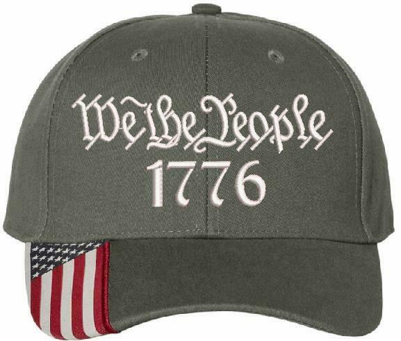 We The People 1776 Embroidered Hat 2nd Amendment USA300 Outdoor Cap w/Flag Brim