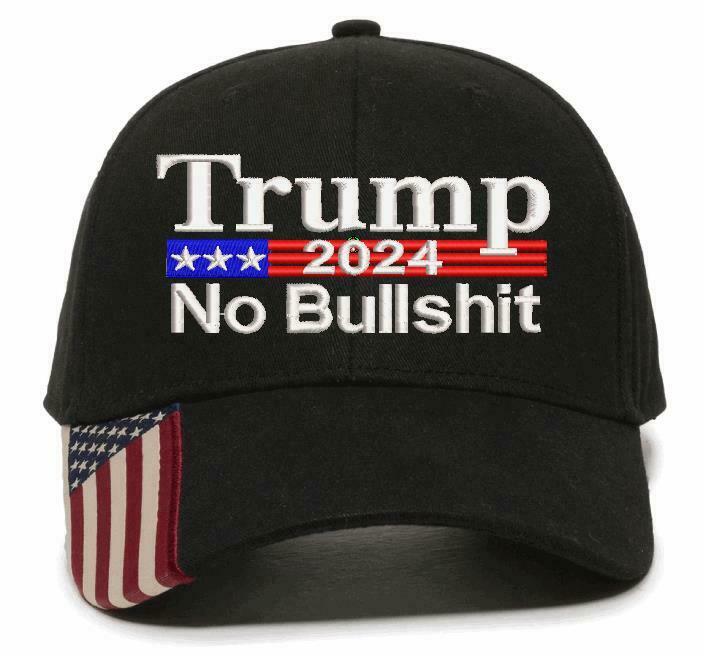 Trump 2024 No Bullsh*t Embroidered Hat - USA300 Adjustable Hat - Var. Colors