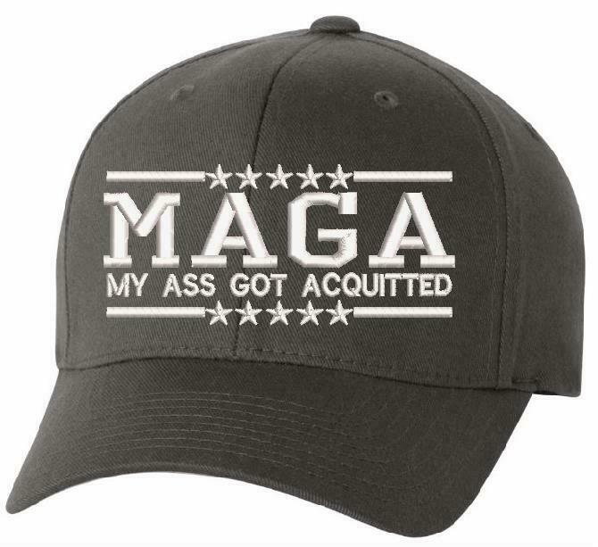 Trump Hat - MAGA My Ass Got Acquitted Embroidered Flex Fit Ball Cap MAGA TRUMP