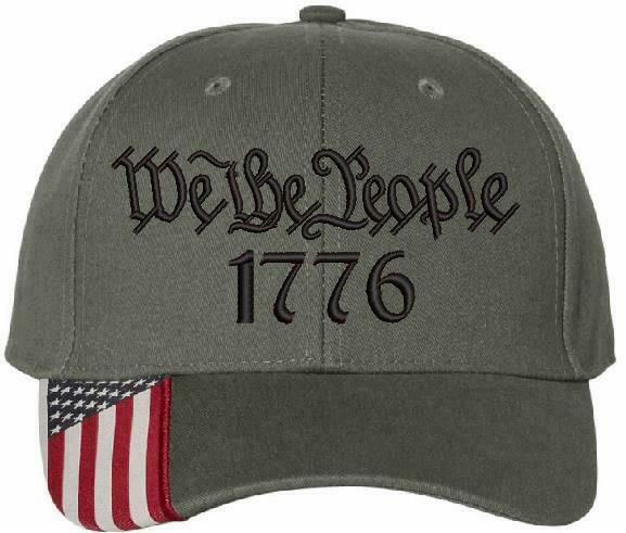 We The People 1776 Embroidered Hat 2nd Amendment USA300 Outdoor Cap w/Flag Brim