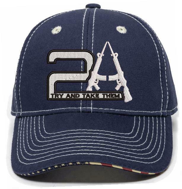 2nd Amendment TRY AND TAKE THEM USA800 STYLE Embroidered Adjustable Hat