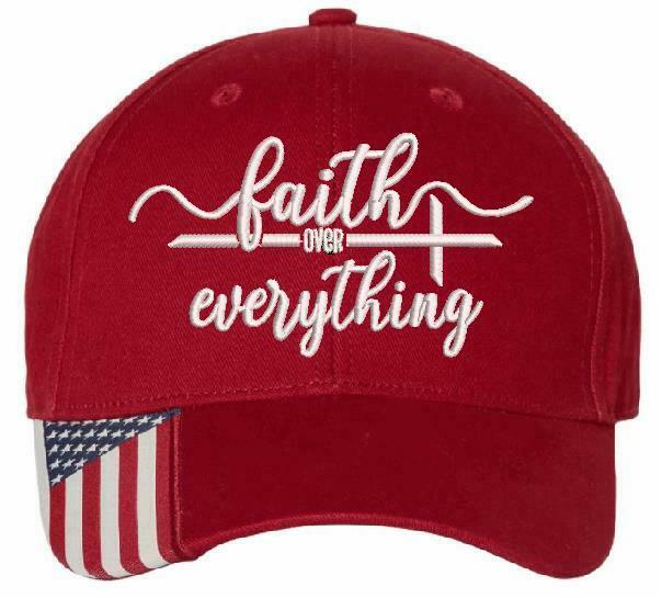 Faith over Everything Embroidered Adjustable Hat USA300 Outdoor Cap Faith Jesus