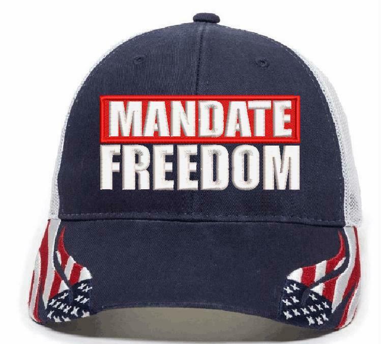 Mandate Freedom Hat - Embroidered USA300 Adjustable Hat and 112 Hat Red White