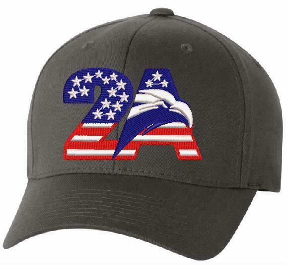 2nd Amendment 2A Eagle Embroidered Flex Fit Hat - Various Color/Size Choices