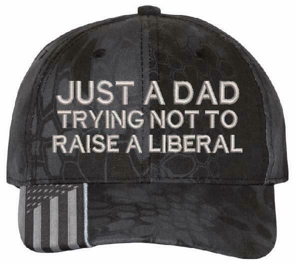 Anti Liberal Hat Just a Dad Trying not to raise a liberal USA300 Adjustable hat