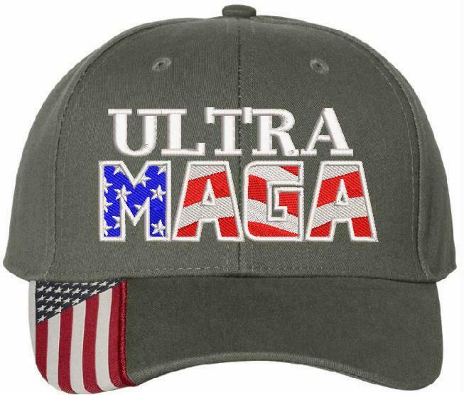 Ultra MAGA Hat - Adjustable USA300 Flag Brim or CWF305 hat - Various Colors