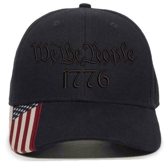 We The People 1776 Embroidered Hat 2nd Amendment USA300 Outdoor Cap w/Flag Brim