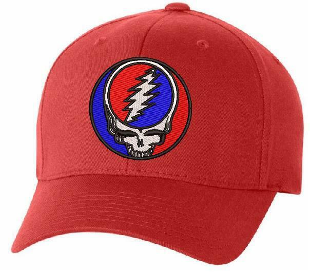 Grateful Dead Steal your Face Embroidered Flex Fit Hat - Various Choices