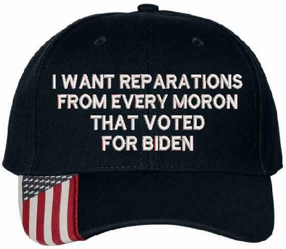 I want reparations from every moron hat USA300 Adjustable Embroidered Hat