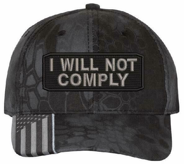 I WILL NOT COMPLY HAT - 2nd amendment embroidered adjustable ball hat ball cap - Powercall Sirens LLC