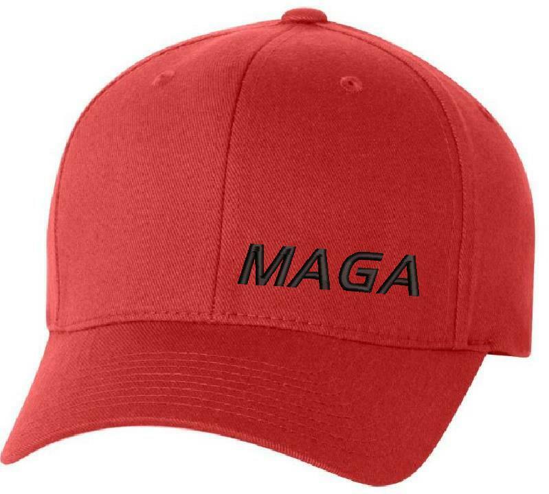 Make America Great Again Hat Flex Fit with Lower Side MAGA Embroidered Design