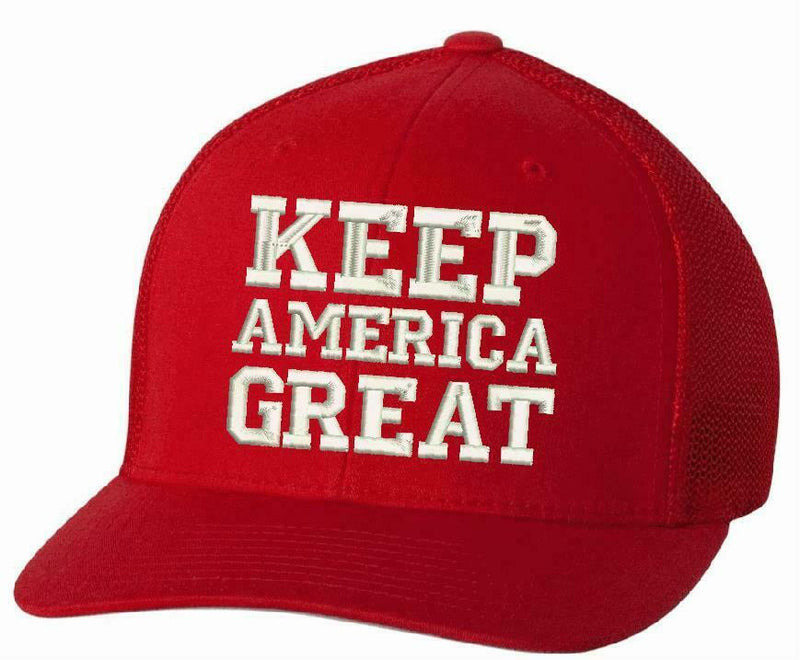 Keep America Great Donald Trump Hat & TRUMP DECAL Various Sizes Flag on Flex Fit