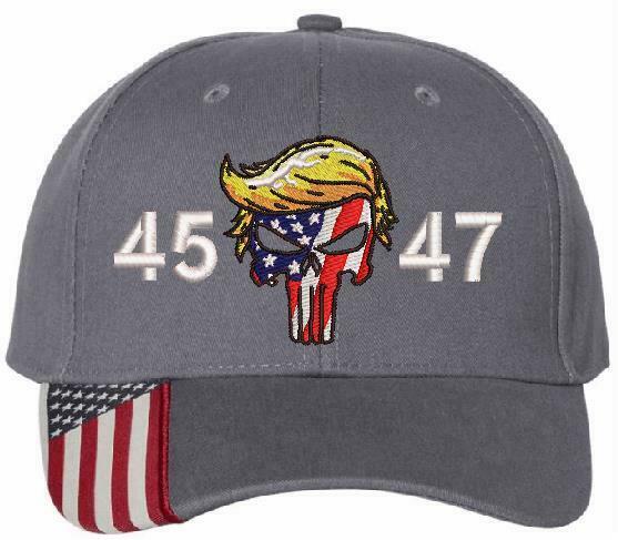 Trump Hat - Embroidered 45 47 Trump Punisher USA300 Adjustable Hat MAGA TRUMP