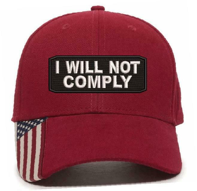 I WILL NOT COMPLY HAT - 2nd amendment embroidered adjustable ball hat ball cap - Powercall Sirens LLC