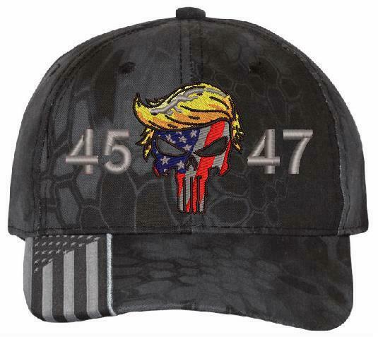 Trump Hat - Embroidered 45 47 Trump Punisher USA300 Adjustable Hat MAGA TRUMP