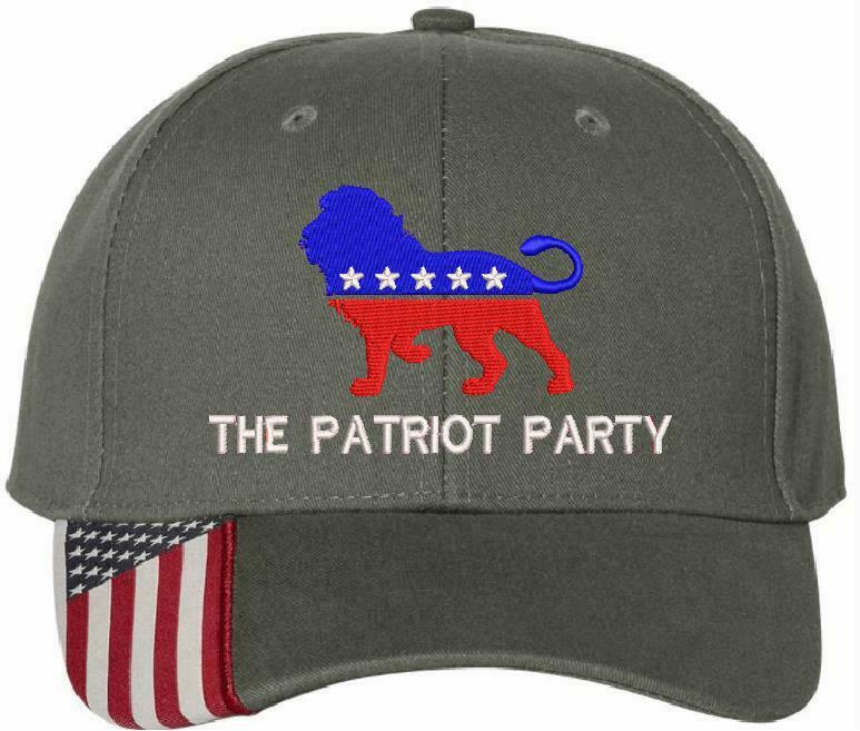 The Patriot Party Hat - Embroidered USA300 Flag Brim Adjustable Hat TRUMP 2024