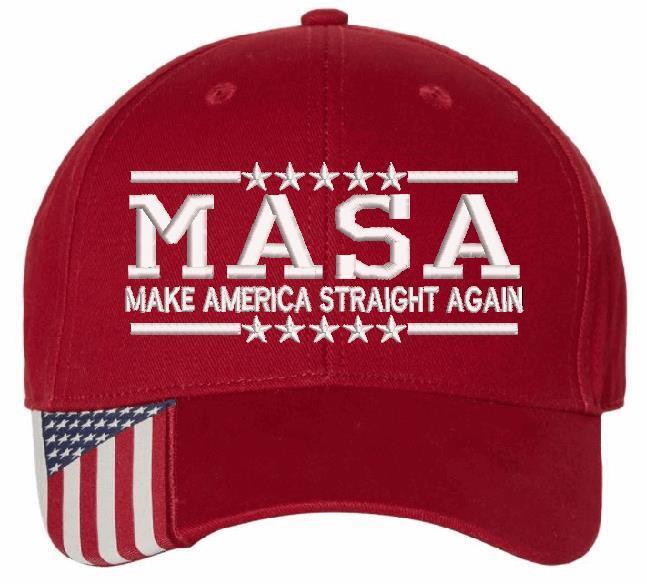 MASA Make America Straight Again Embroidered USA300 Adjustable Hat