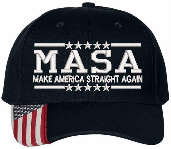 MASA Make America Straight Again Embroidered USA300 Adjustable Hat