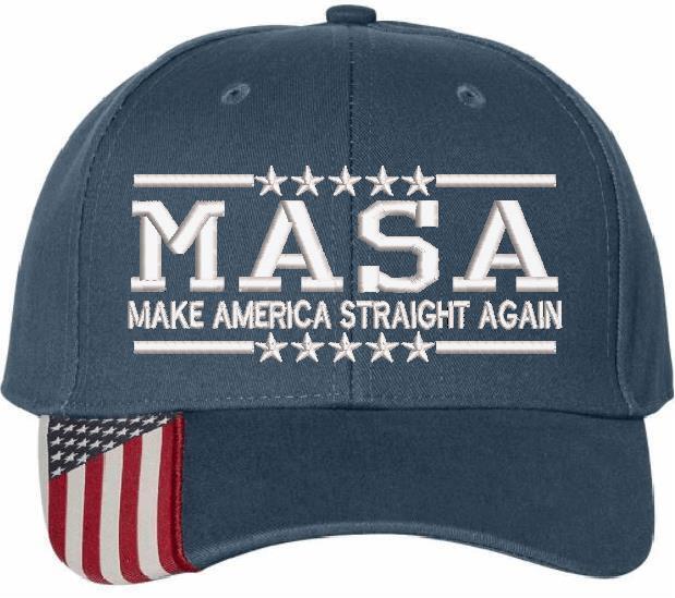 MASA Make America Straight Again Embroidered USA300 Adjustable Hat