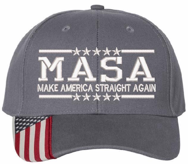 MASA Make America Straight Again Embroidered USA300 Adjustable Hat