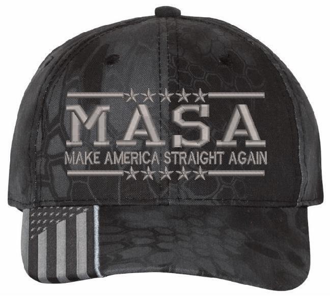 MASA Make America Straight Again Embroidered USA300 Adjustable Hat