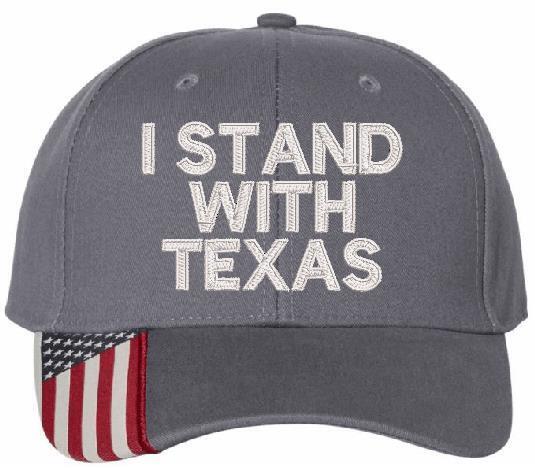 Stand with Texas Embroidered Adjustable/Flex Fit Hat USA300 or Flex Fit