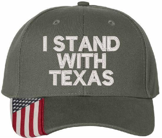 Stand with Texas Embroidered Adjustable/Flex Fit Hat USA300 or Flex Fit