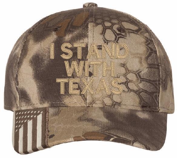 Stand with Texas Embroidered Adjustable/Flex Fit Hat USA300 or Flex Fit